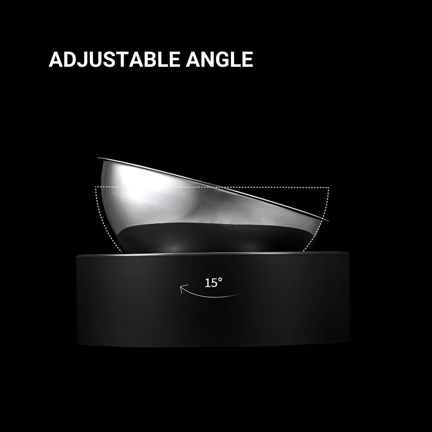 Stainless Steel Tilted Non-Slip No-Spill Pet Feeding Bowl