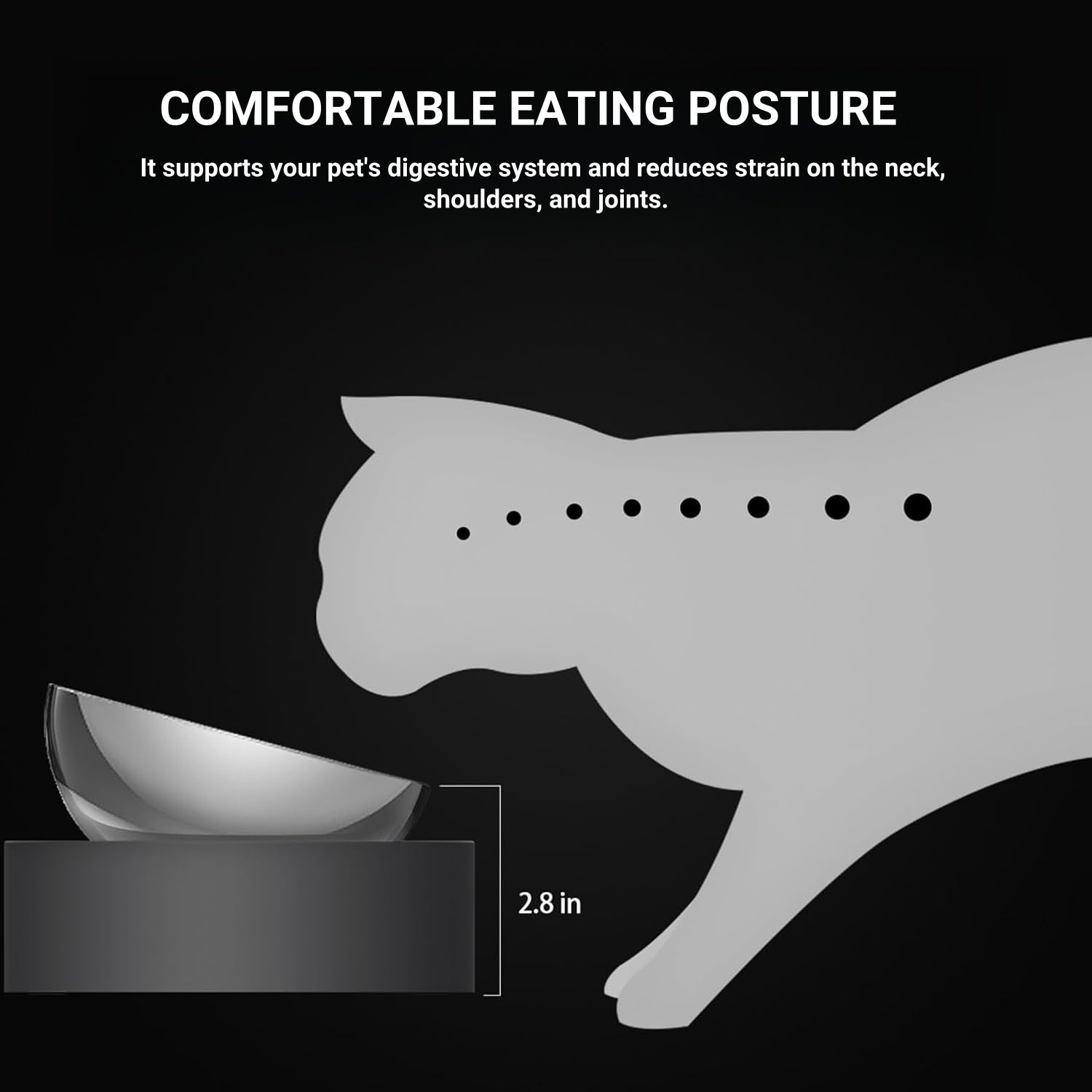 Stainless Steel Tilted Non-Slip No-Spill Pet Feeding Bowl