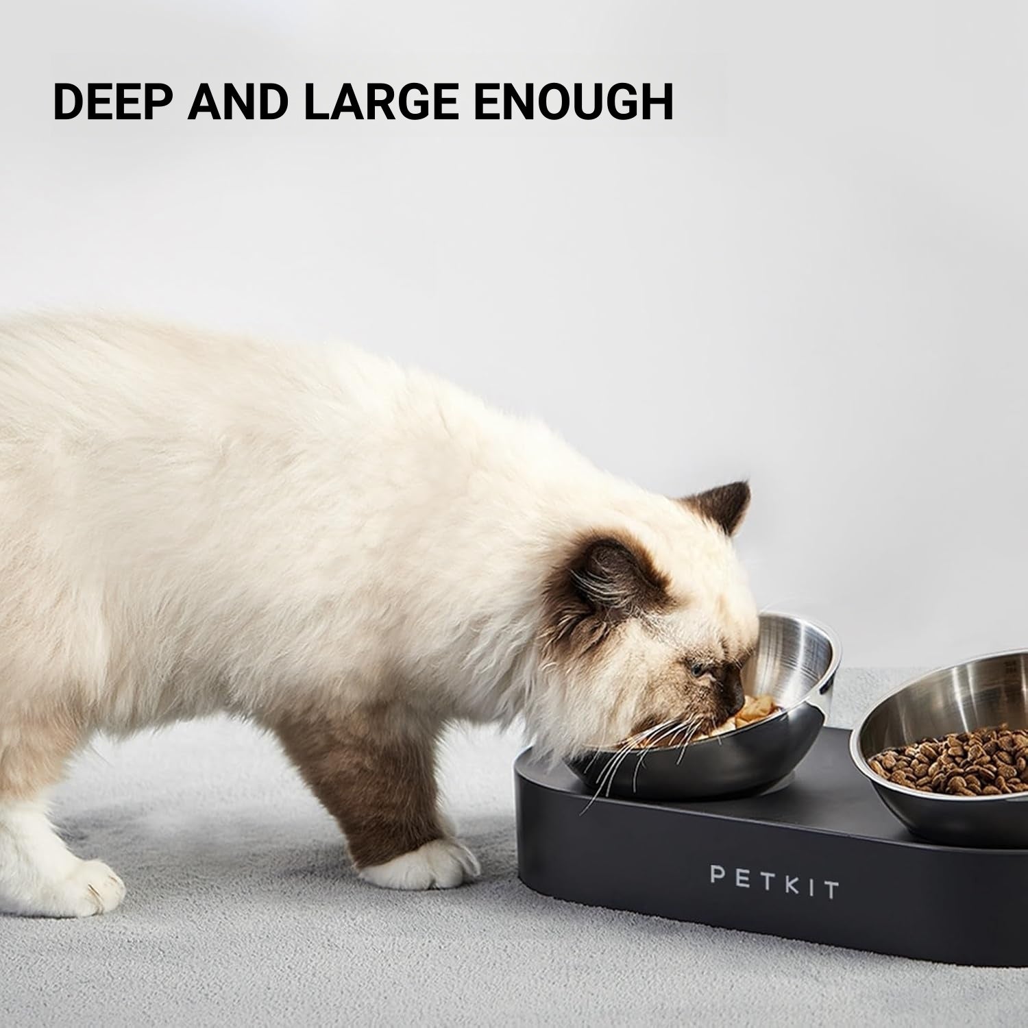 Stainless Steel Tilted Non-Slip No-Spill Pet Feeding Bowl