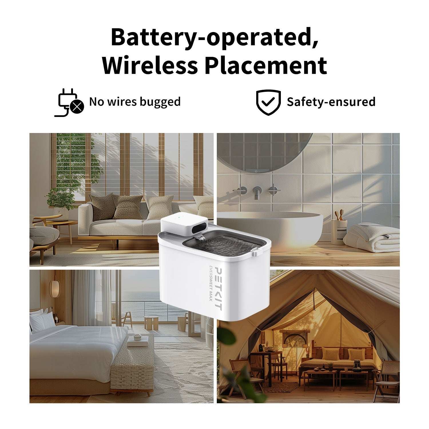 EverSweet Max (Non-UVC/UVC)Cordless Pet Water Fountain