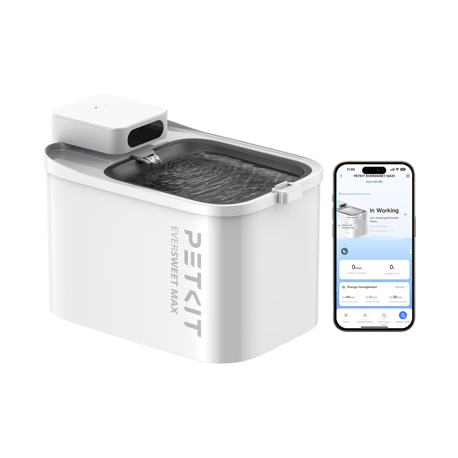 Fontaine à eau pour animaux EverSweet Max (sans fil)